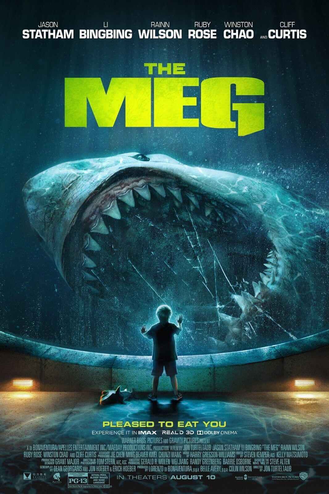 A movie poster for the movie The Meg.